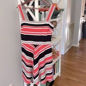 Milly & banana republic striped coral dress